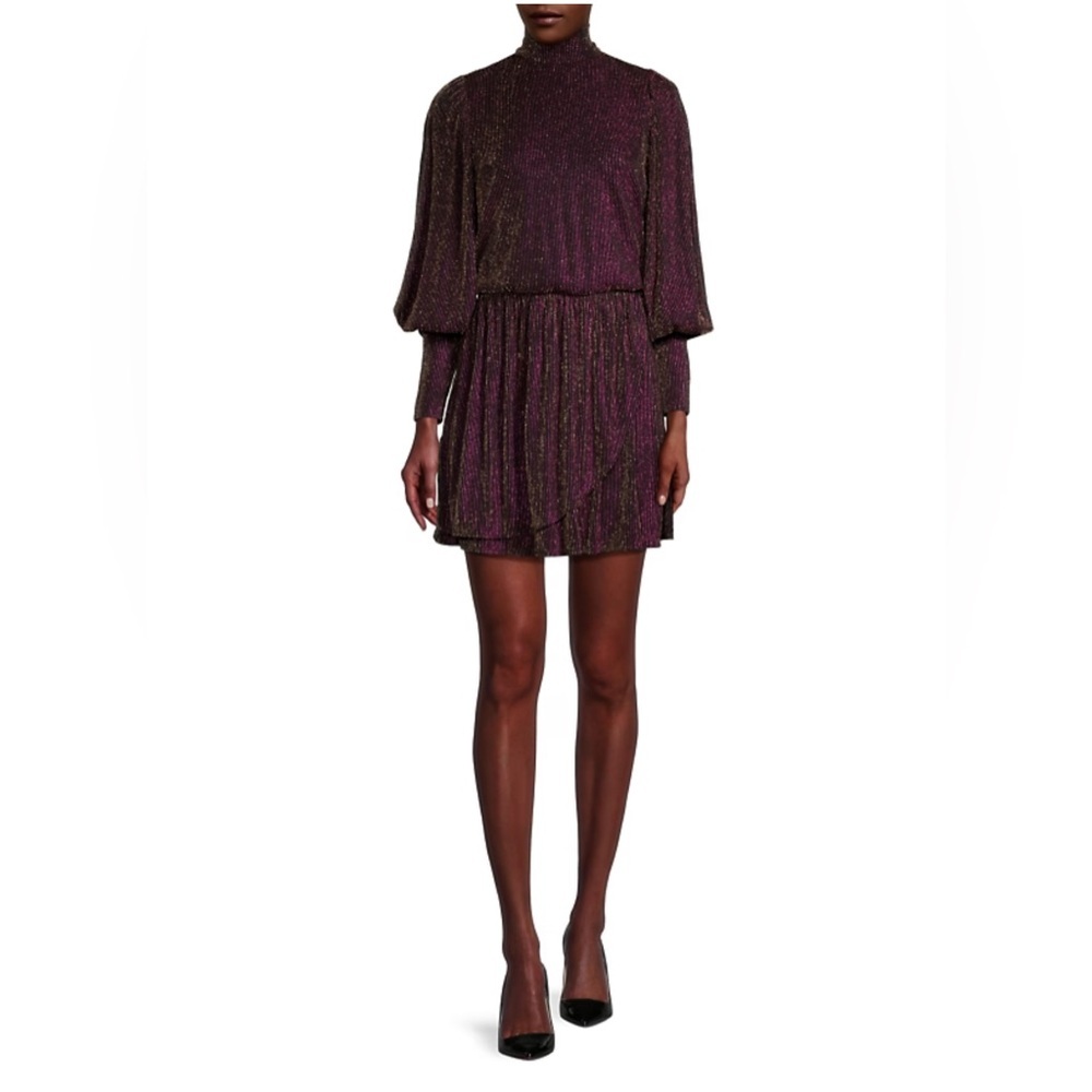 Black Halo Gavin Dress Saks Metallic Festive Holiday New Years size 2
